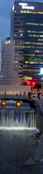 The Cheonggye Stream in downtown Seoul.